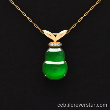 Berde nga kolor nga jadeite cucurbit pendant